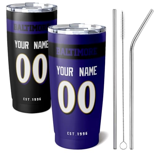 Image of ANTKING Baltimore Tumbler 20 oz Travel Coffee Cup Custom Name Number for Men Women Boy Gifts