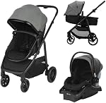 Safety 1st Raya Travel System with Onboard FLX Infant Car Seat, 6 Modes of Use - Black/Grey