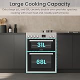 Teknix TKED64X 60cm Ceramic Double Oven Electric Cooker - Stainless Steel - Image 3
