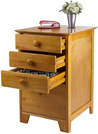 Ergode Wood Studio Home File Cabinet | Durable & Timeless Design | Ample Storage for Files & Office Essentials | Legal & Letter Size | Solid Wood & Composite | Honey Finish