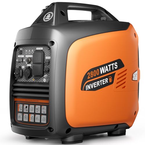 2800W Portable Inverter Generator, Quiet Gas-Powered Generator for Home Backup, Camping, RVs, and Clean Power for Sensitive Electronics, EPA Standard Compliant