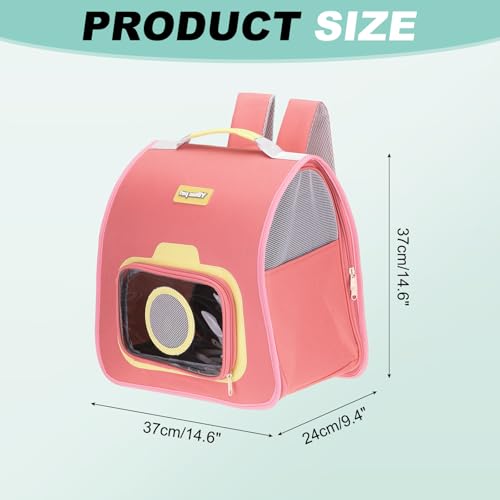 Sac à dos de transport pour chat rose pliable de 38cm par sourcing map - 3
