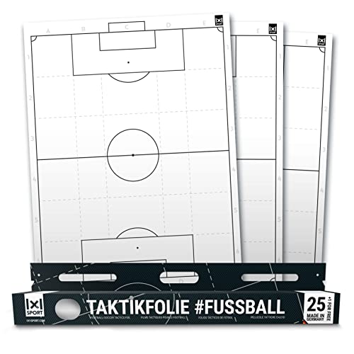 1x1SPORT Taktikfolie #Fussball - Spielfeldfolien für Aufstellungen Spielzüge und Übungen - Dein mobiles Taktikboard