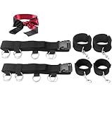 BDSM Bett Fesseln und Augenbinde Hallowa Bondageset Seil Extrem Bettfesseln Großes für Paare frauen Spielzeug Bondage Set Verstellbare Fesseln Satin Augenmaske Erotik Erwachsene SM Kit mit Bettgurten