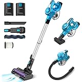 INSE Cordless Vacuum Cleaner, Rechargeable Battery Cordless Stick Vacuum, Up to 90mins Run-time, Powerful Suction Lightweight Handheld vaccumm for Home Hardwood Floor Carpet Pet Hair, S6P Pro Blue