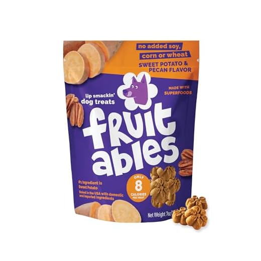 Fruitables Golosinas horneadas para perros, Golosinas de calabaza para perros, saludables bajas en calorías, sin trigo, maíz ni soja - Boniato y pacana 198g 198g