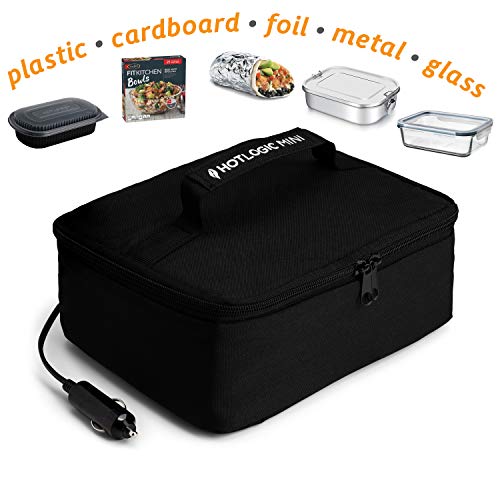 Hotlogic Mini Portable Oven, Food Warmer Electric Lunch Box With 12V Vehicle Plug, Mini Personal Heated Lunch Box For Cooking And Reheating Meals In Vehicles And Trucks For Work On The Road (Black) #TOP5