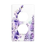Indokyeyqaz 1 Gang Duplex Device Receptacle Wall Plates, Lavender Electrical Outlet Covers Decorative Electric Receptacle Plug Covers For Bedroom Bathroom Kitchen Home Decor
