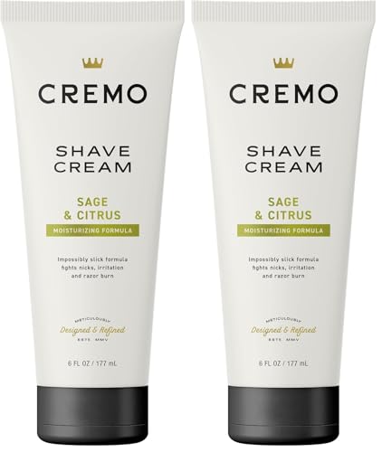 Image of Cremo Sage & Citrus Shave Cream,Astonishingly Superior Ultra-Slick Shaving Cream for Men,Fights Nicks,Cuts and Razor Burn,6 Fl Oz,(Pack of 2)