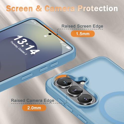 Image of YENAPOON for Samsung Galaxy S26+ Plus Case, Matte Magnetic Phone Cover [with 1 Screen Protector] [Support for MagSafe] [Shockproof Military Grade Protection] Translucent Frosted Back, Lavender Purple