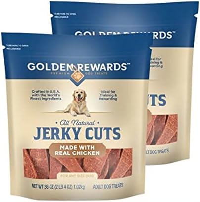 Golden Rewards Pack of 2, Premium All Natural Jerky Cuts, Made with Real Chicken, 36 Ounce