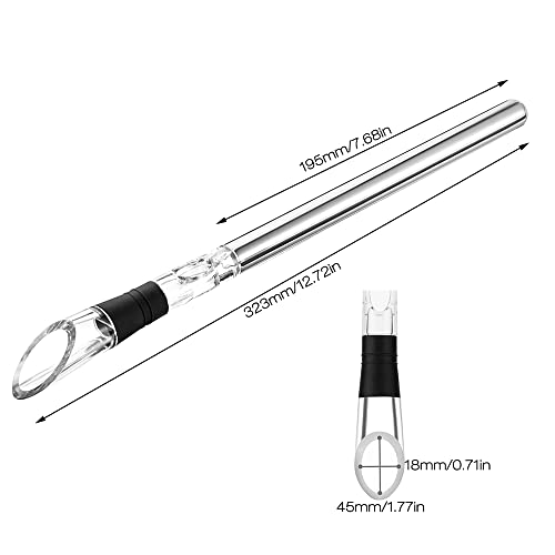 Foto von AVCXEC Weinkühlstab mit Ausgießer, 3 in 1 Weinkühler Set, Weinkühler Stab mit Belüfter aus Edelstahl, Belüften Ausgießer&Dekantierausgießer für Weißwein Rotwein, Geschenk für Weinliebhaber, 555REA