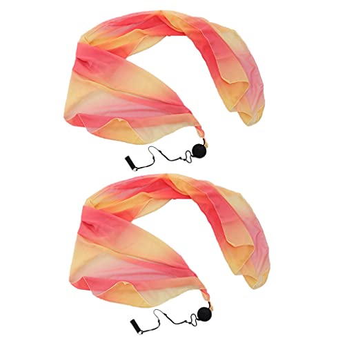 TOOYFUL Par Véu Poi Jogar Bolas Imitado Seda Corrente Ajustável para Dança Do Ventre - 4