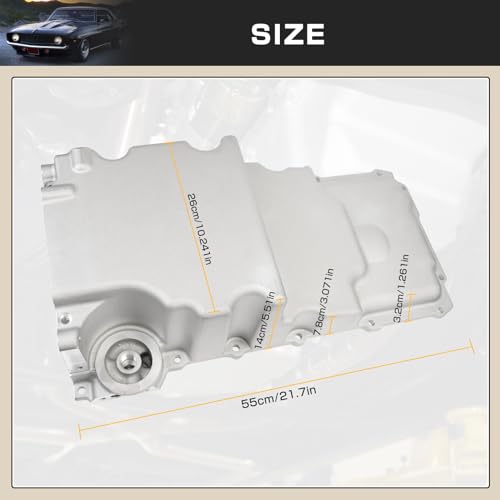 Image of LS Oil Pan Kit Compatible with 1964-1992 Chevy Camaro Nova Ventura Omega F-body G-body Aluminum Swap Engine Oil Pan Kit 302-2 LS1 LS2 LS3 LS6 5.3L 5.7L 6.5L # 302-2 81073