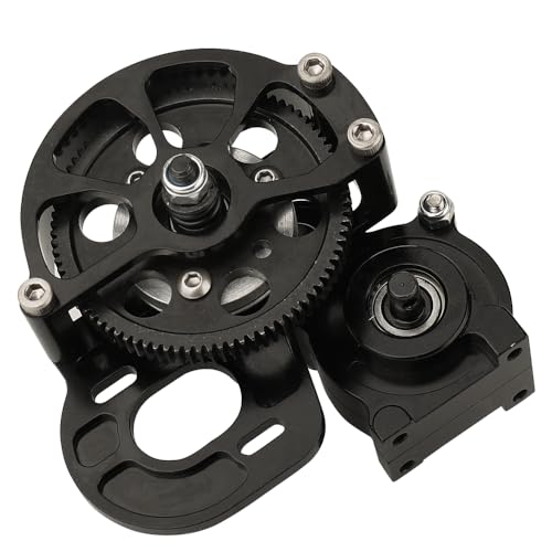 RZXYLRC Full Metal Transmission Assembled Gearbox with Steel Gear Set Compatible with Axial SCX10 I II 1/10 RC Crawler Upgrade Parts,Half Open Shell