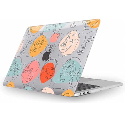 Image of Compatible with MacBook Air 13.6 inch Case 2022 2024 2025 Release M4 A3240 M3 A3113 M2 A2681 with Touch ID & Retina Display, Rubberized Slim Hard Shell Protective Case Cover for Air 13.6, Art Face