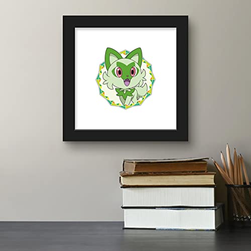 Trends International Gallery Pops Pokémon - Sprigatito Sparkle Badge Wall Art Wall Poster, 12.00" x 12.00", Black Frame Version by Trends International - Used condition - Image 4
