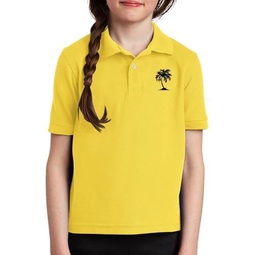 Girls Uniforms Polo Shirts Teen Summer Short Sleeve School Outfits Casual Tropical Embroidery Basic Shirt Clothes