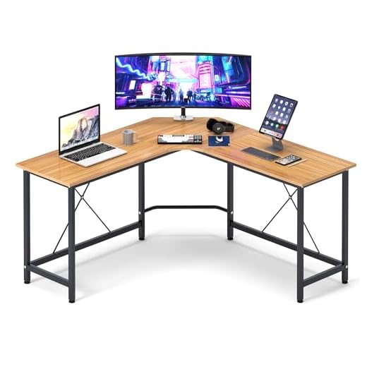 SogesHome Corner Desk Escritorio en Forma de L para computadora L (150 + 150) * W55 * H76 cm Escritorio Grande para Escritorio de Oficina, LD-Z01-OK-SH