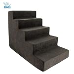 Best Pet Supplies Dog Stairs for Small Dogs & Cats, Foam Pet Steps Portable Ramp for Couch Sofa and High Bed Non-Slip Balanced Indoor Step Support, Paw Safe No Assembly – Dark Brown, 5-Step