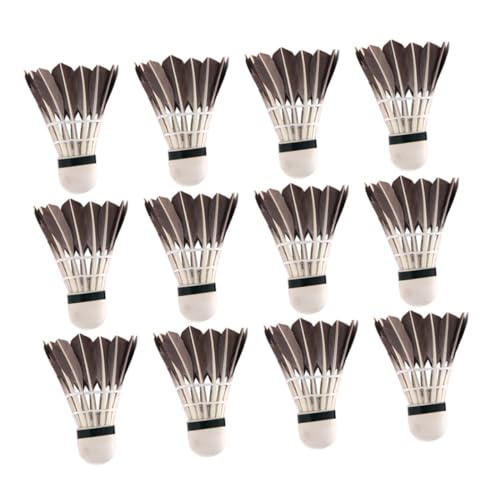 GOOHOCHY 12Pcs High Stability and Durable Badminton Shuttlecocks for Indoor and Outdoor Training and Recreation Black