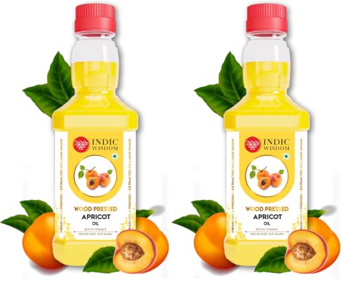 Image of IndicWisdom Wood Pressed Apricot Oil 200 ml (Cold Pressed Apricot Oil - Extracted on Wooden Churner) (Pack of 2)