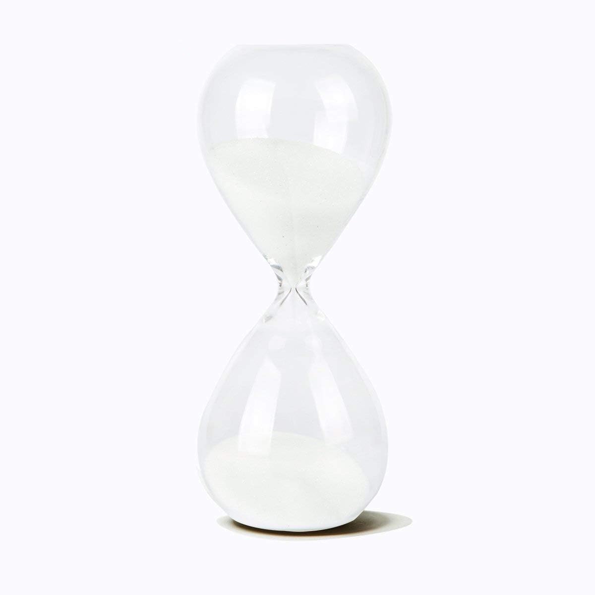 Graces Dawn Transparent Glass Hourglass Sand Timer 60 Minutes with (White)