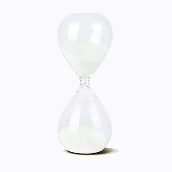 Graces Dawn Transparent Glass Hourglass Sand Timer 60 Minutes with White