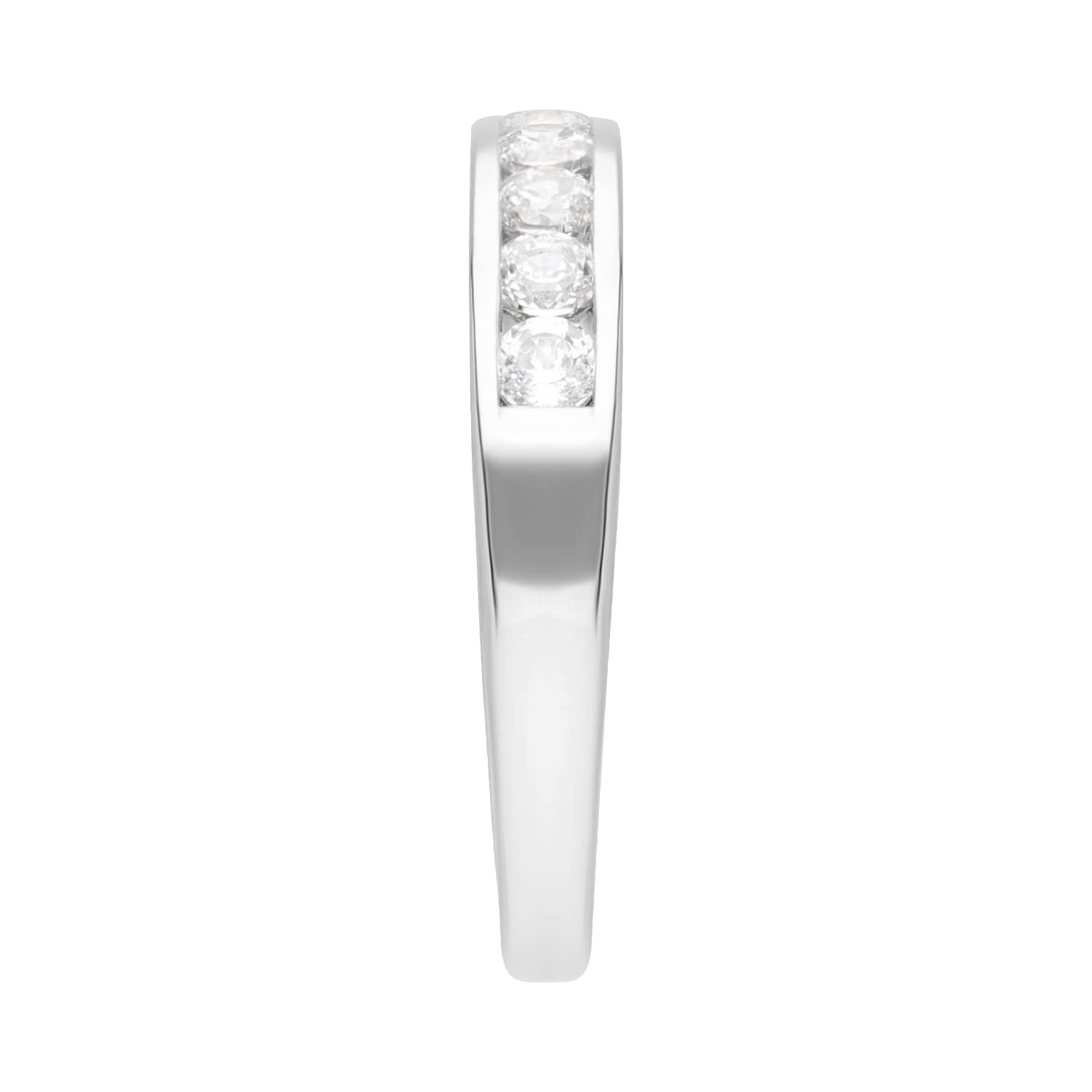 9ct White Gold 0.5ct Finest 100 Cut Swiss Cubic Zirconia Channel Set Half Eternity Ring