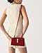 Clutch Purses for Women - Small Evening Bag - Trendy Top Handle Purse - Adjustable Crossbody Handbag PU Leather - Dark Red