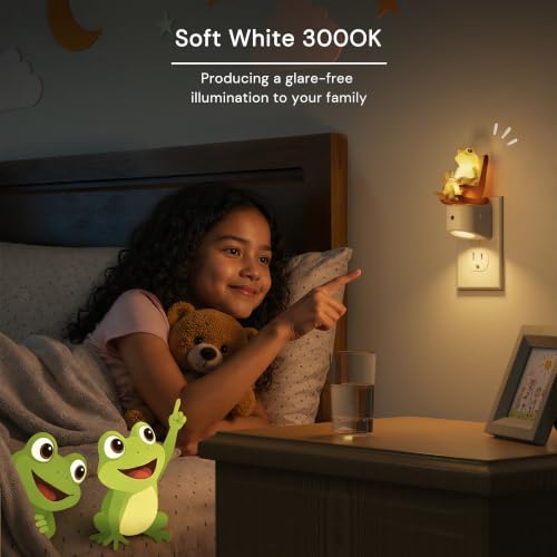 Image of L LOHAS LED Plug-in Night Light for Kids, Cute Frog, 3000K Soft White