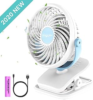 Battery Operated Clip on Fan Mini Desk Fan with 4 Speeds, 360 Degree
