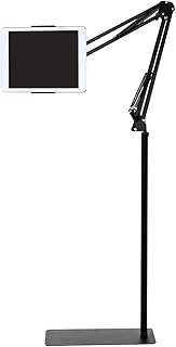 FACAZ Universal Phone & Tablet Stand, Tablet Stands and Holders Adjustable for Bed, Multifunction Folding Arm Lazy Desk Cell Phone Holder Mount Selfie Stick for Floor (Color : with Ring Light)