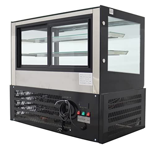 Techtongda 0.9M Countertop Display Refrigerators Cake Showcase Right Angle Cooling Display Case Commercial Bakery Cabinet With Yellow Led Light 220V #TOP5