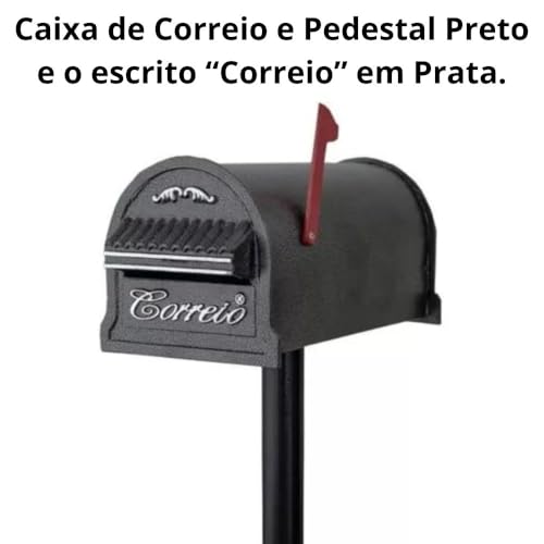 Caixa de Correio Americana com Pedestal Pé Moderna Grande Aço Alumínio para Correspondência com Chav