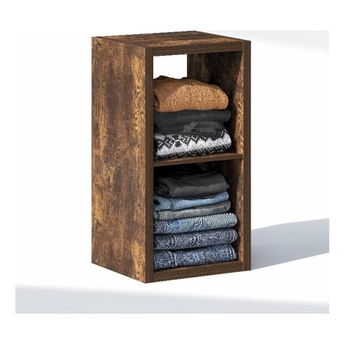 Image of Furinno Cubic Extra Thick 2-Cube Closet Organizers and Storage, Amber Pine | 14.6 x 16 x 30 in, Open Shelf Closet Storage, Closet Organizer, for Wardrobe, Bedroom, Living Room