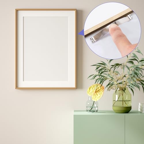 Image of HINZIC 65pcs Picture Frame Backing Clips, Metal Picture Frame Hardware 3.35Inch for DIY Picture Photo Decorative Cross Stitch Framing Tools