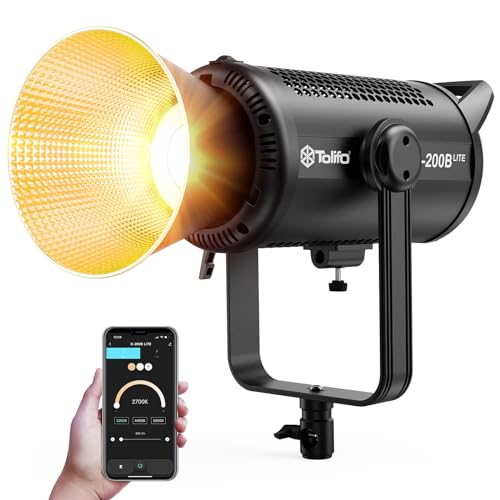 Luz de video COB bicolor Tolifo de 200W con montaje Bowens para estudio