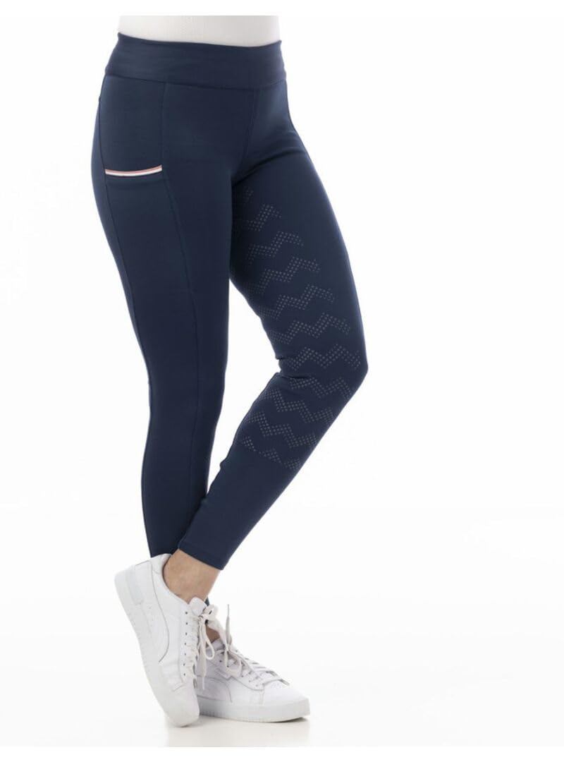 Riding World - Reitleggings für Damen Agadir | Leggings zum Reiten | Reithose mit Silikon-Vollbesatz & breitem Bund | Reiterhose mit 2 Handytaschen | Damen Reitbekleidung in Marineblau | Größe 38