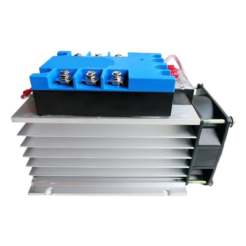 Relais statique triphasé TSR-40DA 40A avec kit radiateur dissipateur thermique et ventilateur