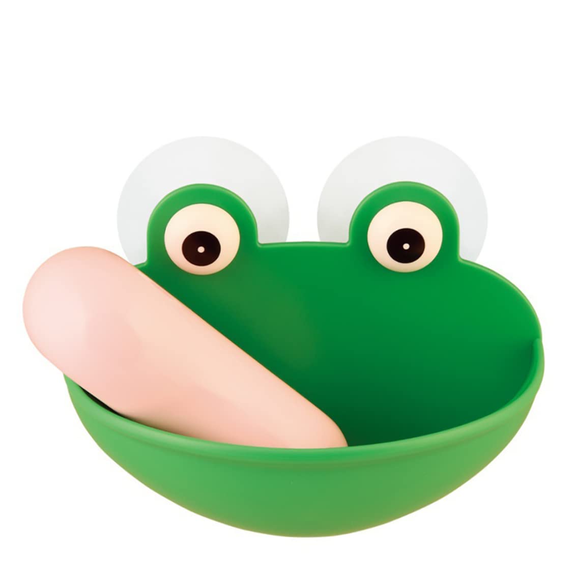 YaptheS Tree Frog Bar Soap Holder, 1pc Cute Frog Soap Dish Holder Silicone Portable Soap Dish Wall Suction Sponge Soap Drain Rack Bathroom Organizer Kit for Shower,Kitchen,Counter Top, Bulk Dish