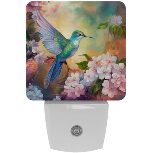 Night Lights Plug Into Wall 2 Pack, Hydrangea Hummingbirds Night miniatura 1