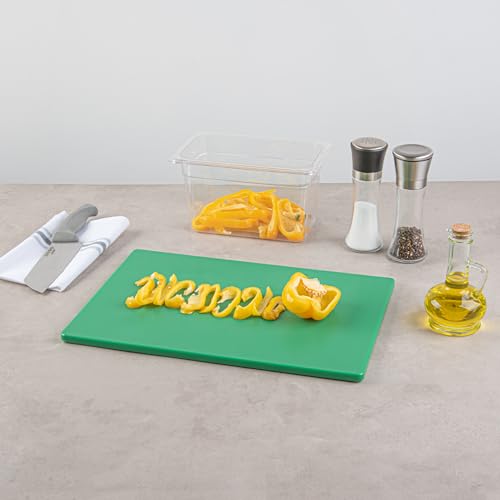 Restaurantware Chef 101 Tabla de cortar rectangular de plástico verde de 45.72 cm x 30.48 cm x 1.27 cm, resistente a rayones, apta para lavavajillas, antideslizante miniatura 3