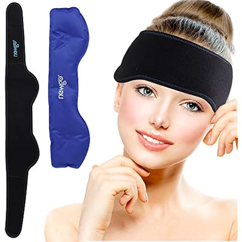 NEWGO Headache Ice Pack Head Wrap for Migraines, FSA or HSA Eligible Cold Pack Head Ice Therapy Wrap for Headache Relief, Tension, Sinus Pain, Chemo, Head Injuries Cover
