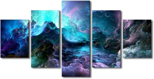 Toile de peinture en 5 panneaux pour raviver une pièce sombre et sans vie
