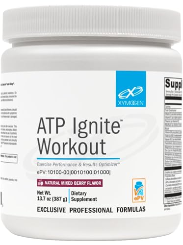 XYMOGEN ATP Ignite Workout - Pre-Exercise Drink Mix with Creatine, Amino Acids & Electrolytes for Exercise Performance Support - Mixed Berry Flavor- 30 Servings