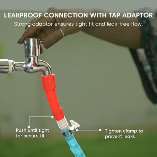 Image of Kyari Garden Hose Pipe Braided 10 Meter 0.5 Inch with Nozzle & Clamp - Heavy-Duty Flexible PVC Water Pipe for Home Garden, Plants, Car Wash, Cooler Filling, Balcony & Outdoor Use