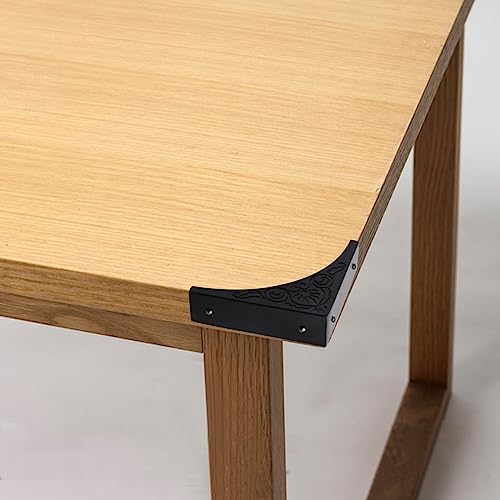 Image of Antique Zinc Alloy Box Corner Protector Edge Safety Guard Cabinet Table Decorative Corner Guards Furniture Corner Pack of 4