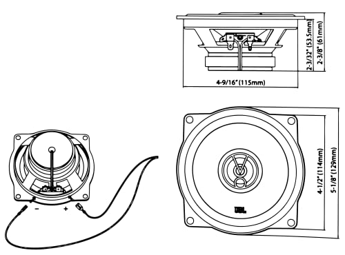 JBL Stage1 51F 2-Wege Auto Lautsprecher Set von Harman Kardon - 150 Watt KFZ Auto Boxen 30 Watt RMS - 2 stück Car HiFi JBL Box groß 13cm | 130mm | 5,25 Zoll, Schwarz