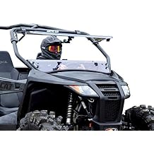 SuperATV Scratch-Resistant Flip Windshield for 2015+ Arctic Cat Wildcat Trail Sport -Made of 1/4 Inch Thick Polycarbonate -Can be Closed, Vented, or Fully Open -250 Times Stronger Than Glass -USA Made